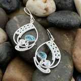 Blue Topaz Earring 508 - Silver Street Jewellers