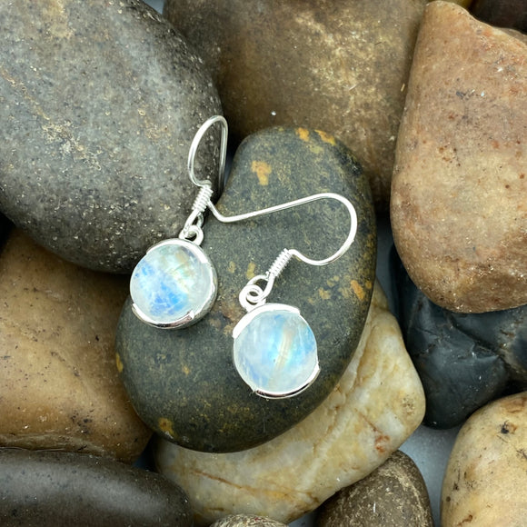 Rainbow Moonstone Earring 142 - Silver Street Jewellers