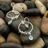 Rainbow Moonstone Earring 144 - Silver Street Jewellers