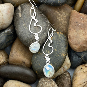 Rainbow Moonstone Earring 146 - Silver Street Jewellers