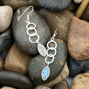 Rainbow Moonstone Earring 147 - Silver Street Jewellers