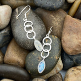 Rainbow Moonstone Earring 147 - Silver Street Jewellers