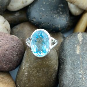 Blue Topaz Ring 563 - Silver Street Jewellers