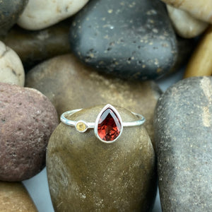 Garnet Ring 395 - Silver Street Jewellers