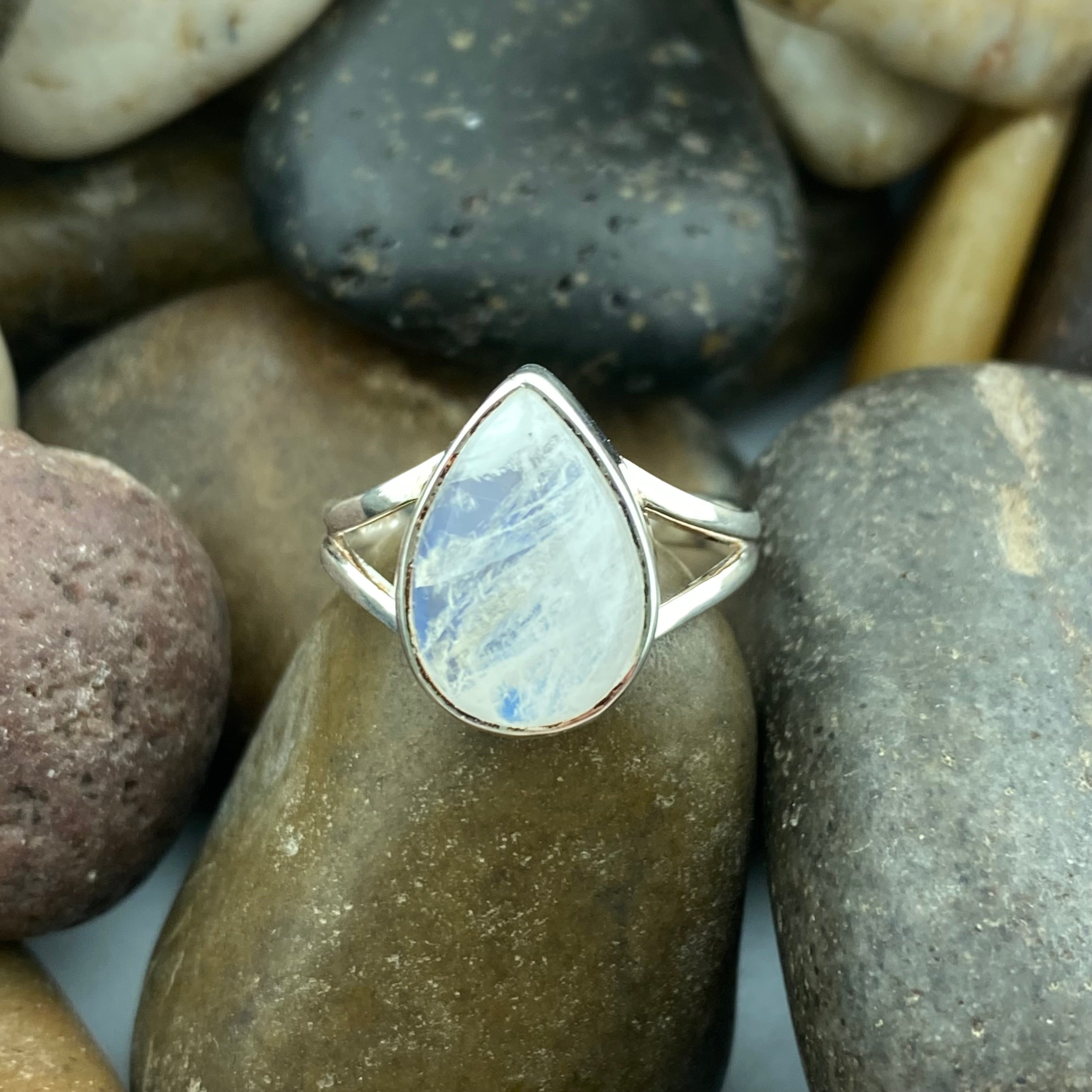 Silver Moonstone Ring