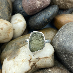 Moldavite Ring 107 - Silver Street Jewellers