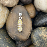 Citrine and White Topaz pendant set in 925 Sterling Silver