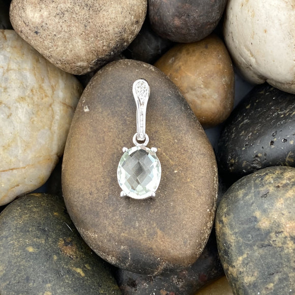 Green Amethyst pendant set in 925 Sterling Silver