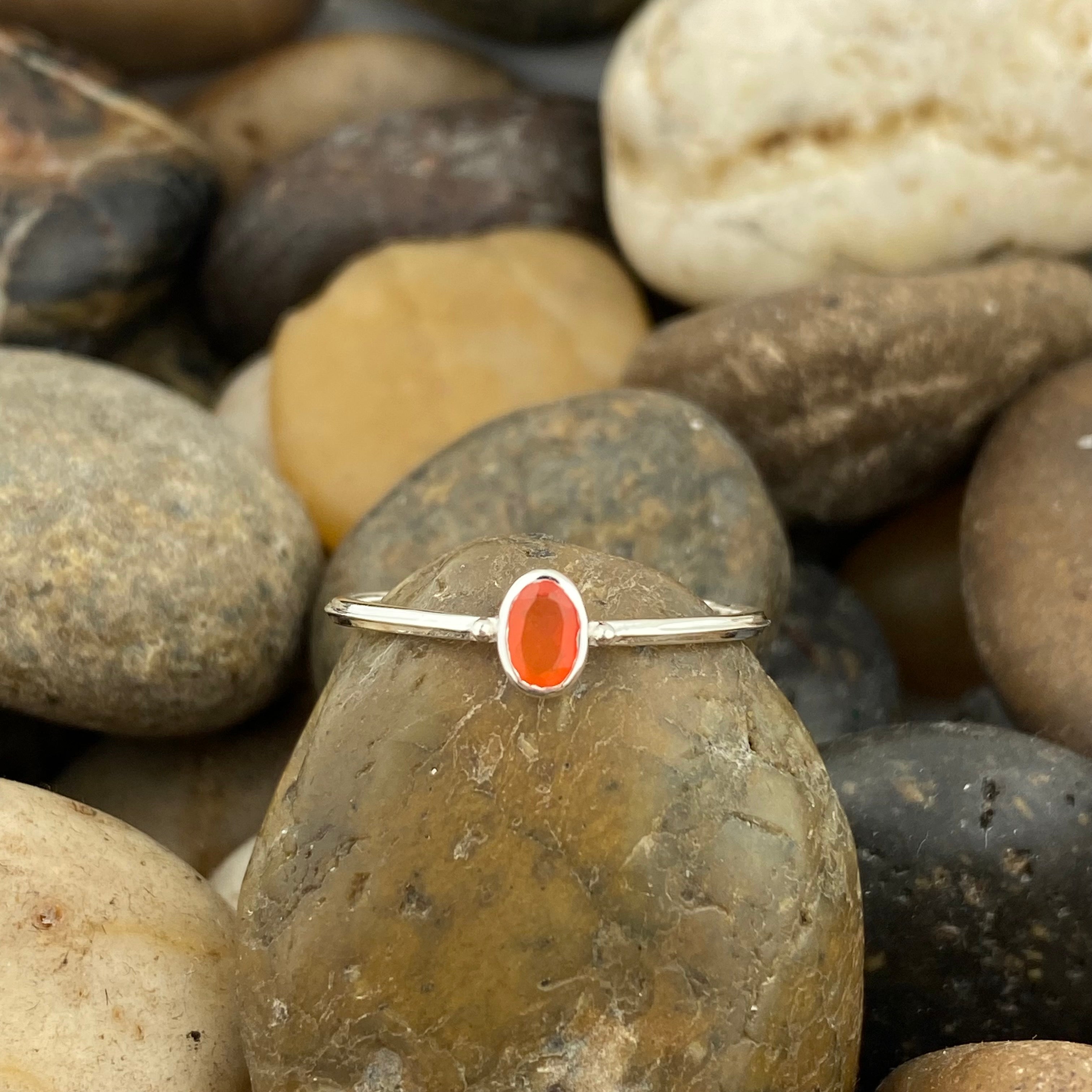 Faceted Carnelian Ring 87 | Silver Street Jewellers