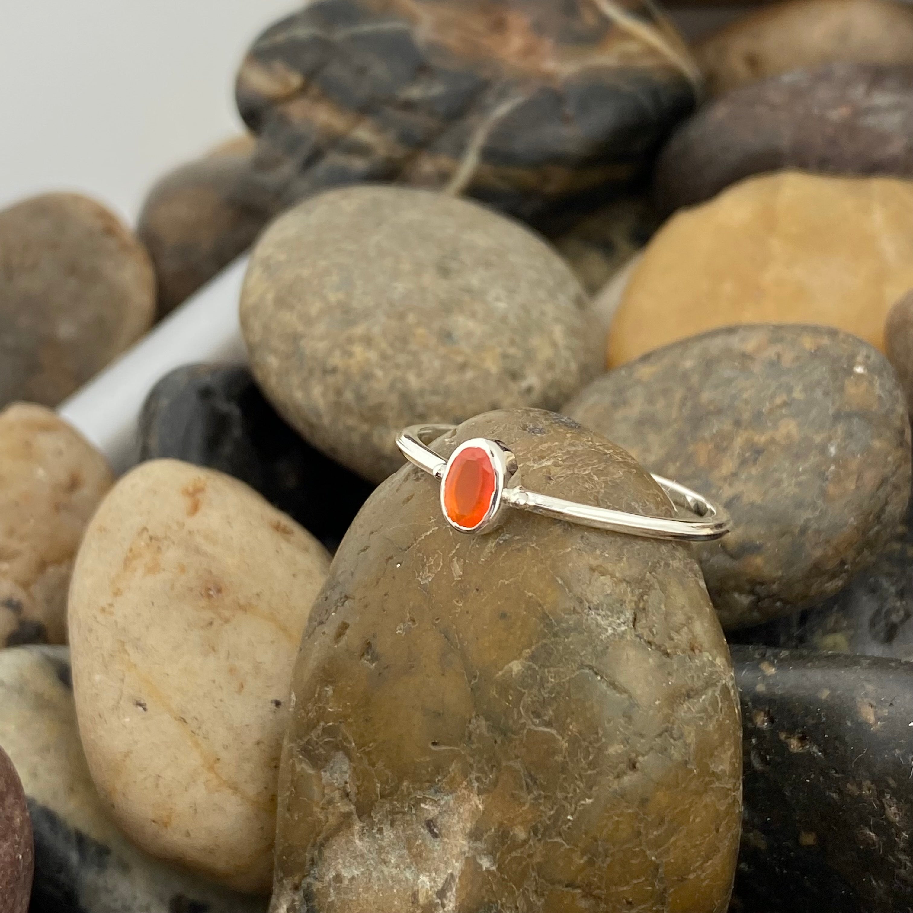 Faceted Carnelian Ring 87 | Silver Street Jewellers